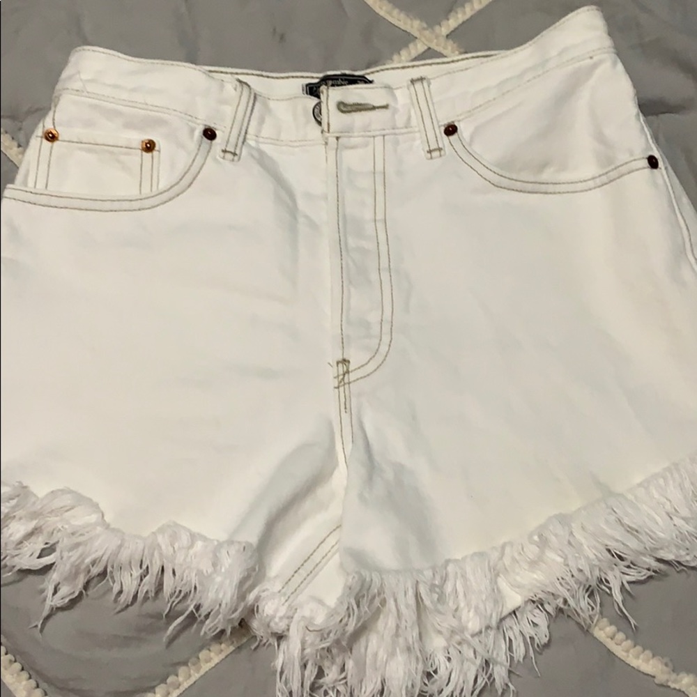 Abercrombie high rise jean shorts